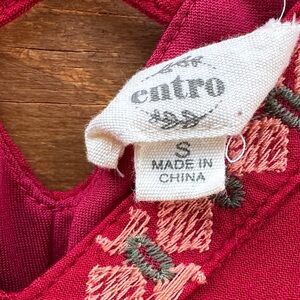 Entro Burgundy Embroidered Blouse